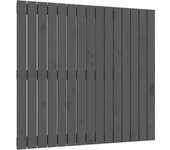 Cabecero de cama de pared madera maciza pino gris 95,5x3x90 cm