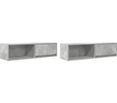 Muebles de tv 2 uds | mueble de salón | mesa de tv gris hormigón 100x31x25,5 cm cfw67847