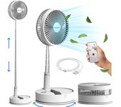 Ventilador vulpes goods, ventilador de mesa, silencioso, recargable, 4 velocidades, mando a distancia