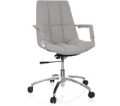 Silla de oficina / silla giratoria saranto tejido gris claro hjh office