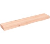 Estante de pared 100x20x6 cm madera maciza de roble sin tratar