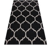 Alfombra de cuerda sisal floorlux 20608 espaldera marroquí negro / plateado 240x330 cm