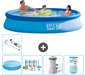 Paquete de piscina - intex - alrededor - 366x366x76 cm + accesorios a601