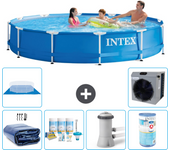 Paquete de piscina - intex - alrededor - 366x366x76 cm + accesorios a1563