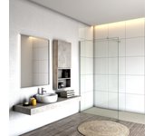 Aica walkin mampara panel de ducha de una hoja vidrio antical de 8mm con una barra ajustable 70-120cm tamaño (128-130)x200cm