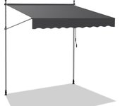 Toldo del balcón toldo retráctil manual el mango del balcón es gris a prueba de rayos ultravioleta 2,5 m