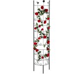 Relaxdays enrejado de metal, semicircular, celosía de exterior, enrejado para plantas trepadoras, 180 cm de alto, negro