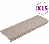 Alfombrillas de peldaños de escalera 15 piezas | alfombras de escalera | tapetes de escalera gris topo 65x21x4 cm cfw64958