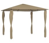 Maison exclusive - cenador con cubiertas de postes taupé 3x3x2,6 m 160 g/m²