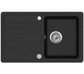 Fregadero de cocina de granito, escurridor reversible negro, lavabo para lavar a mano 02_0002304