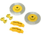 2 discos de freno rc, discos de freno de rueda de aluminio de simulación rc para traxxas trx4 trx6 (amarillo)