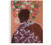 Cuadro versa rosa flores lienzo pino 2,8 x 90 x 120 cm