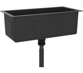 Fregadero de cocina hecho a mano interior del hogar fregadero de baño negro 60 x 30 cm acero inoxidable 02_0002456
