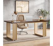 Tribesigns escritorio vintage,160*80*75cm, mesas de ordenador grandes de madera para oficina en casa, marrón rústico