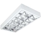 Placa con rejilla de 615x300mm para tubos t8 2x18w max