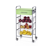 Don hierro - carrito de cocina, verdulero alesia, color aluminio - verde-