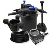 Kit filtración presión 30000l filtro uv esterilizador w 18 bomba de aire tubo bomba y fuente skimmer