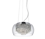Searchlight curva 4 ljus takhnge krom, glas, g9