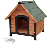 Caseta para perros madera 77x88x79 cm, amplia y resistente a la intemperie