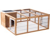 Conejera de exterior con techo abatible pawhut 123x120x52 cm natural_d51-194