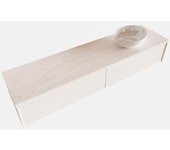 Mondiaz lush 180cm mueble de baño underlayment con 2 cajones. con lavabo derecho sin orificios blanco brillo