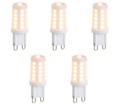 Set de 5 bombillas led g9 regulables opal 3w 250lm 2200k