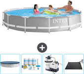 Paquete de piscina - intex - alrededor - 366x366x76 cm + accesorios cb62