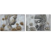 Cuadro dkd home decor 120 x 2,8 x 80 cm buda oriental (2 unidades)