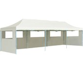 Maison exclusive - carpa de fiestas pop-up plegable con 5 paredes crema 3x9 m