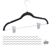Relaxdays pack de 48 perchas ropa con pinzas y giro de 360º, metal, negro, 43 cm