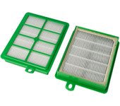 Vhbw 2x filtro compatible con aeg vx6, vx7, vx8, lx7, lx8, lx9 aspiradora - filtro hepa verde blanco - reemplaza efh 12, esf1w, afs1w, aefg12w, afs1,