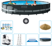 Paquete de piscina - intex - alrededor - 610x610x122 cm + accesorios a2955
