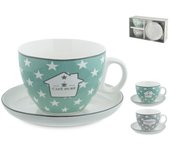 H&h set de 2 tazas jumbo new bone china brasserie