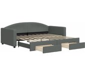 Sofá cama | cama para adultos nido con cajones tela gris oscuro 90x190 cm cfw752504