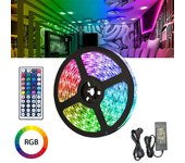 Tiras led luces led habitación rgb 5050 tira led mando a distancia perfecta para decoración 1 metros 30 led 44 mandos a distancia