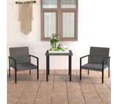 Juego de comedor para jardín 3 piezas，conjunto de comedor de exterior，conjunto de jardín ratán sintético gris cfw754911