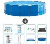 Paquete de piscina - intex - alrededor - 457x457x122 cm + accesorios a1802
