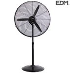 Ventilador de pie industrial oscilante. con base circular negro potencia: 180w aspas: ø60cm altura regulable 117-156cm edm