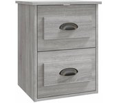 Mesita de noche de pared，mesilla de noche flotante gris sonoma 41,5x36x53 cm cfw86415