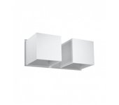Lampada da parete twin square up & down bianca g9 lámpara de pared twin square up & down blanco g9