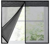 Cortina mosquitera para ventana, con imán silencioso, cierre automático, se adapta a ventanas, sin necesidad de taladrar, 140 x 150 cm