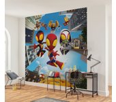 Papel pintado no tejido panorámico de komar - marvel spidey and his amazing friends web spinners - talla: 250 x 250 cm