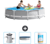 Paquete de piscina - intex - alrededor - 305x305x76 cm + accesorios cb75