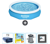 Paquete de piscina - bestway - alrededor - 305x305x66 cm + accesorios cb8
