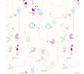 Papel pintado animal pajaros fondo blanco
