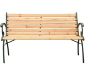 Banco de jardín | banco de exterior | silla de jardín hierro fundido y madera maciza de abeto 116 cm cfw354258
