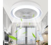 Nettlife ventilador de techo con iluminación led y mando a distancia - lámpara de techo moderna, silenciosa, regulable, 5 aspas