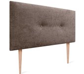Dhome cabecero de tela acualine liso con botones y patas tapizado de alta gama cabezal lujo cama dormitorio moderno acolchado (marrón, 105cm)