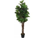 Higuera de hojas de violín artificial 134 hojas verde 80 cm