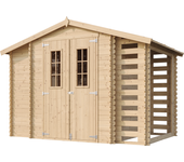 Timbela m389c caseta de madera con leñera y trastero - 3,53 + 0,97 + 0,97 m2